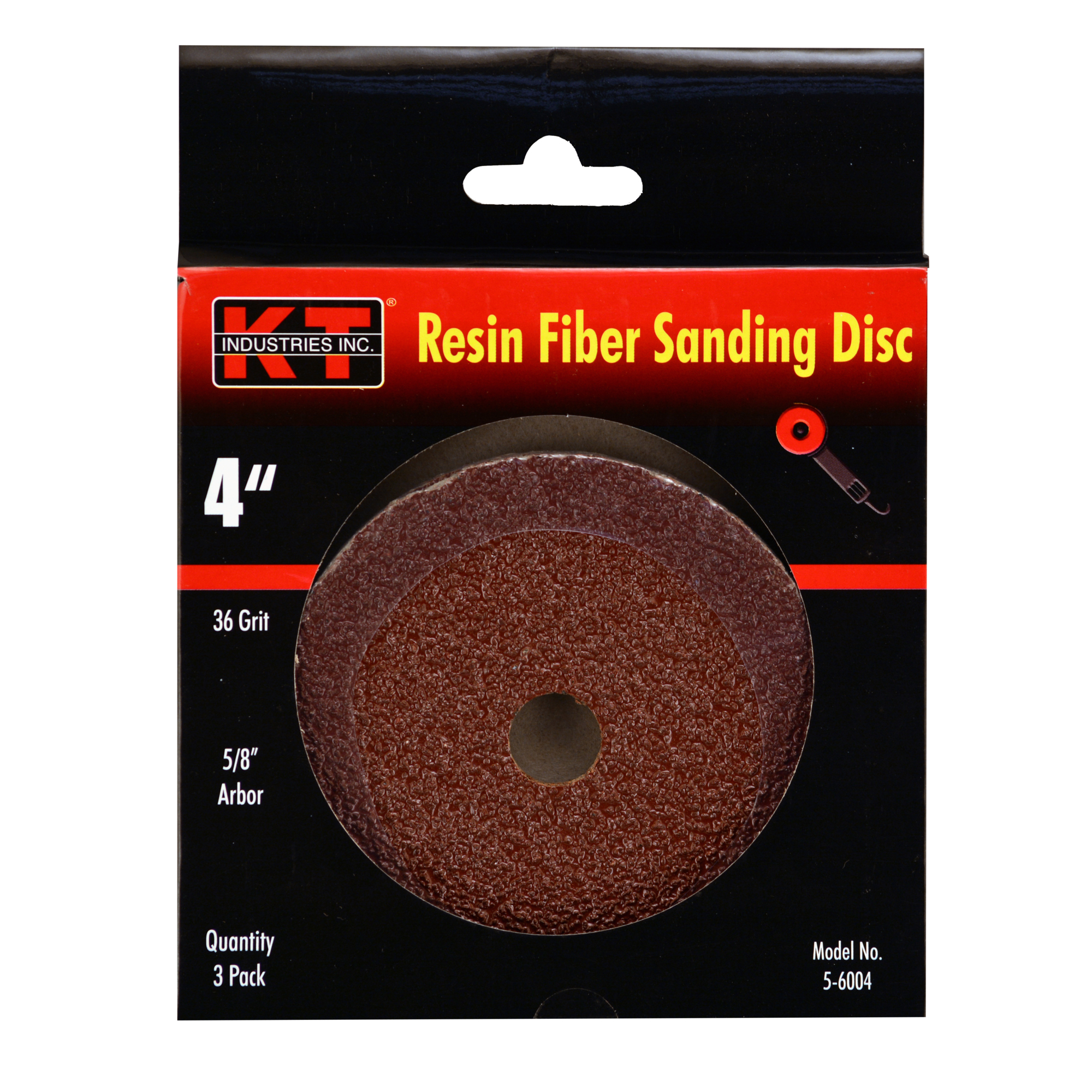 K-T Industries Sanding Discs — 4in., 36-Grit, Aluminum Oxide, 3 Pk., Model# 5-6004
